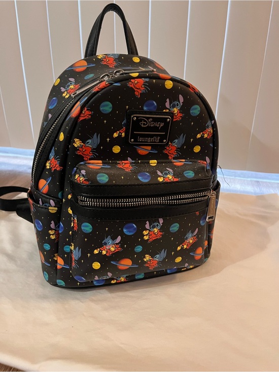 black stitch mini backpack Disney x Loungefly Stitch Space Print Mini Backpack